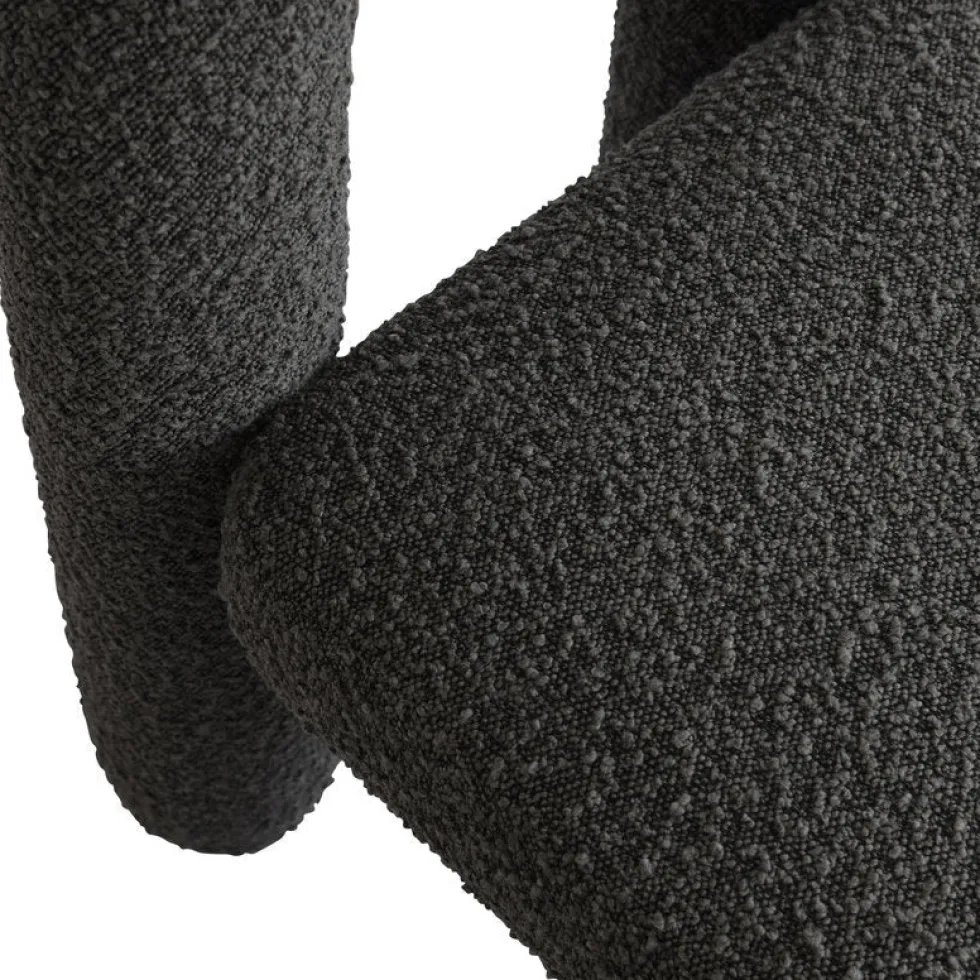 Chaise de salle à manger en tissu bouclé taupe foncé Daiku - 101 COPENHAGEN