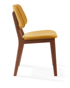 Chaise de salle à manger en tissu jaune et bois de frêne Soft Happy Days - Pols Potten