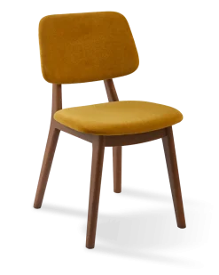 Chaise de salle à manger en tissu jaune et bois de frêne Soft Happy Days - Pols Potten