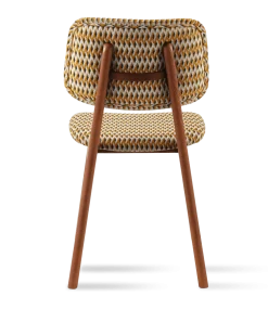Chaise de salle à manger en tissu à motif jaune et bois de frêne Geo Happy Days - Pols Potten