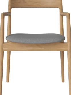 Chaise de salle à manger rembourrée gris en chêne huilé Calma - Bolia