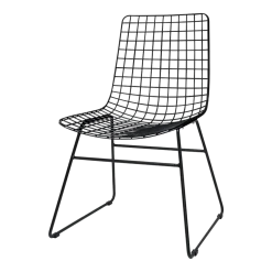 Chaise design en métal noir Wire - HKliving