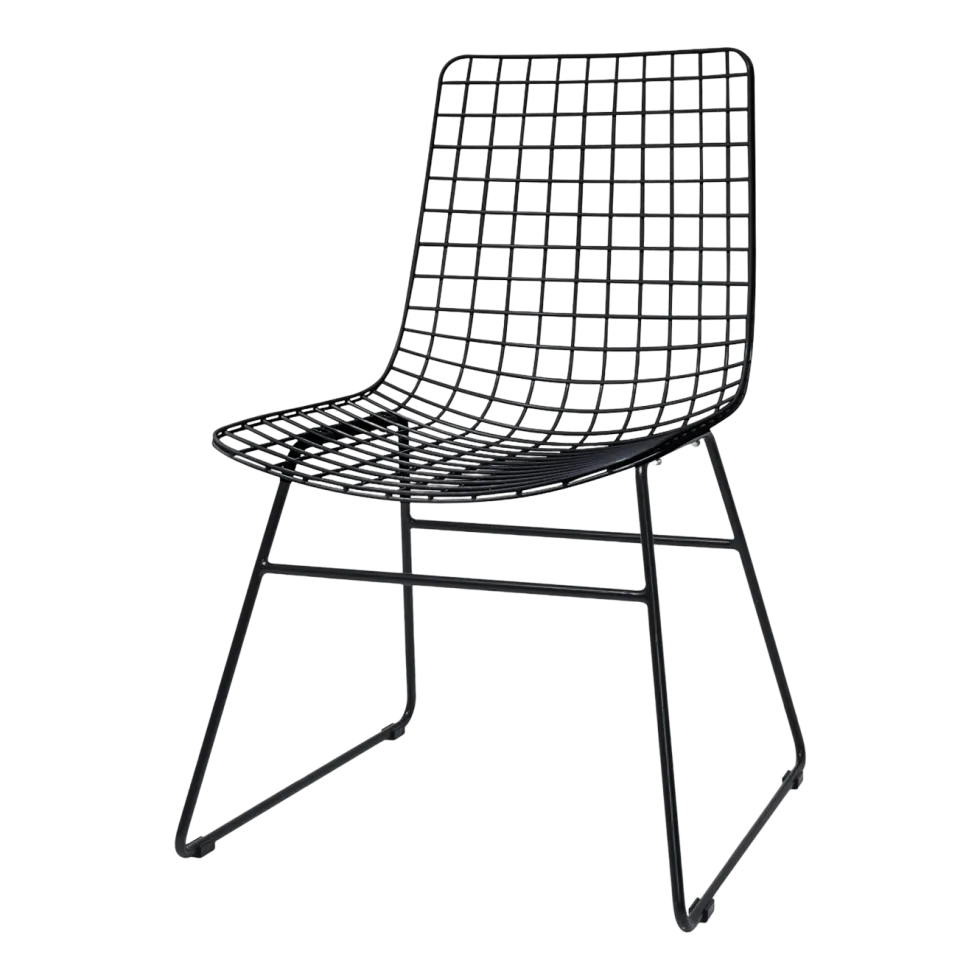 Chaise design en métal noir Wire - HKliving