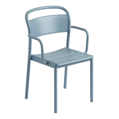 Chaise d'extérieur avec accoudoirs en acier bleu ciel Linear - Muuto