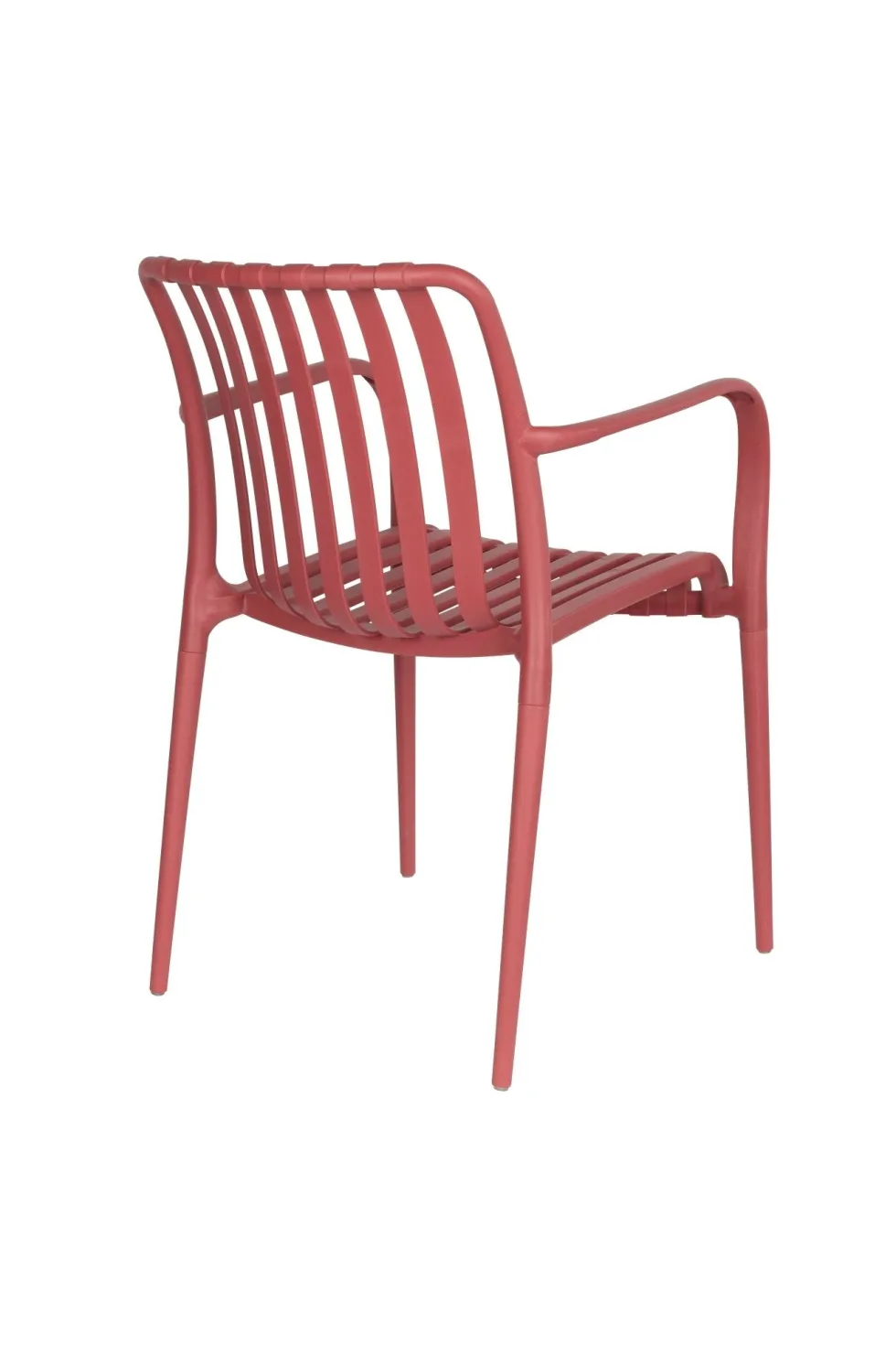 Chaise d'extérieur avec accoudoirs en plastique rouge Cala - The Cool Republic