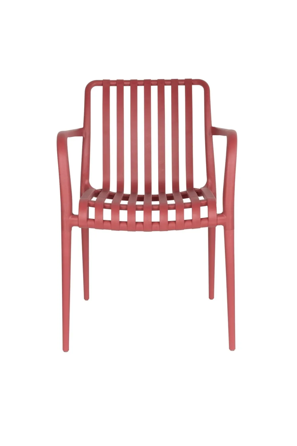 Chaise d'extérieur avec accoudoirs en plastique rouge Cala - The Cool Republic