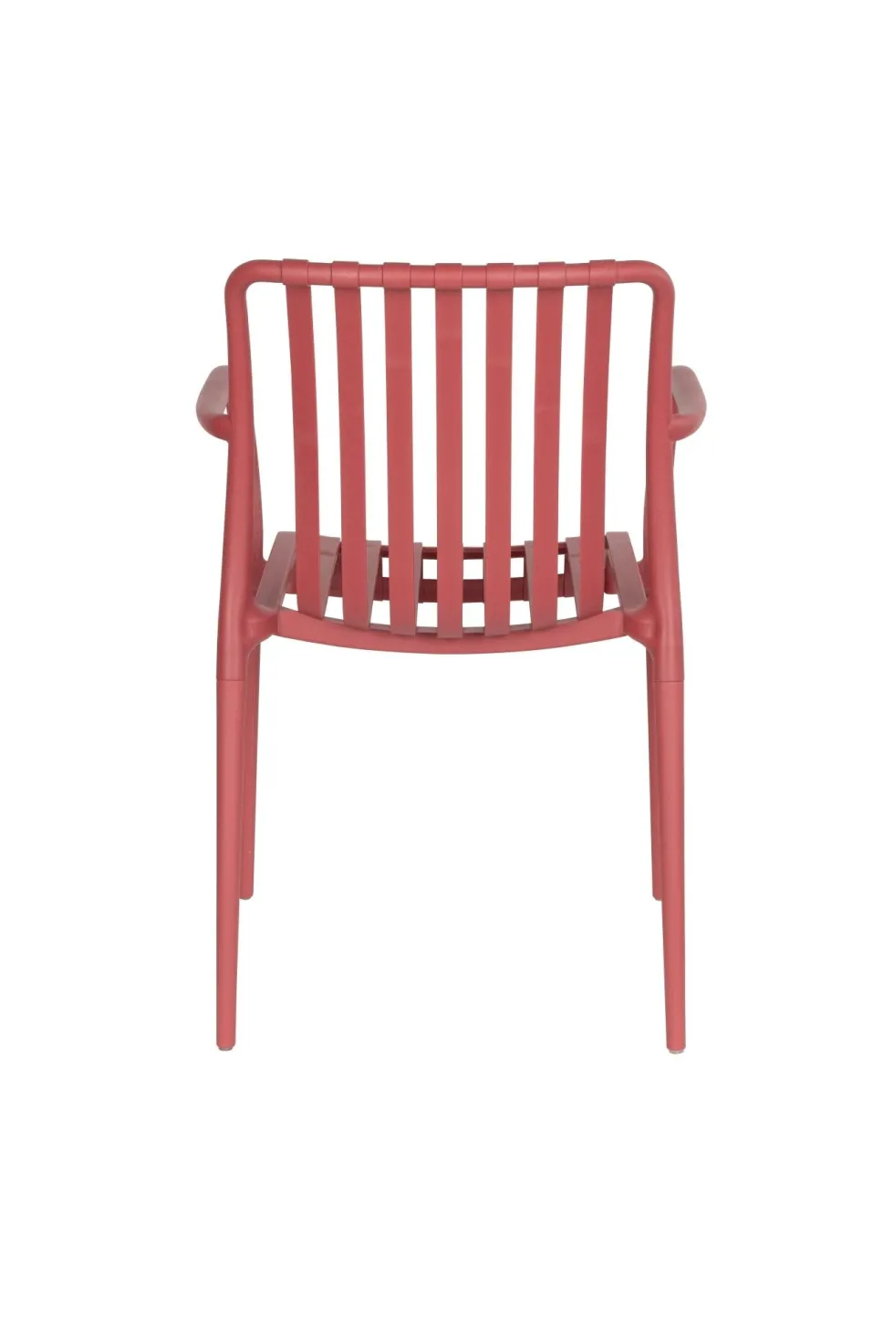 Chaise d'extérieur avec accoudoirs en plastique rouge Cala - The Cool Republic