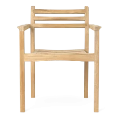 Chaise d'extérieur avec accoudoirs en teck non traité 81cm AH502 - Carl Hansen & Søn