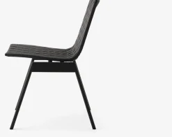 Chaise d'extérieur empilable en acier et textile noir chaud Ville AV33 - &Tradition