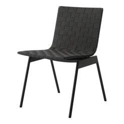 Chaise d'extérieur empilable en acier et textile noir chaud Ville AV33 - &Tradition