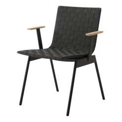 Chaise d'extérieur en acier et teck noir chaud Ville AV34 - &Tradition