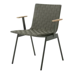 Chaise d'extérieur en acier et teck vert bronze Ville AV34 - &Tradition