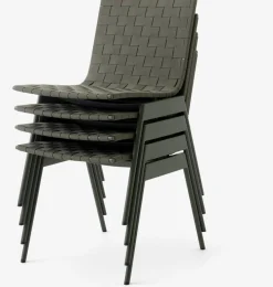 Chaise d'extérieur en acier et textile vert bronze Ville AV33 - &Tradition