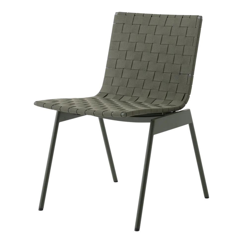 Chaise d'extérieur en acier et textile vert bronze Ville AV33 - &Tradition
