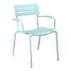 Chaise d'extérieur en aluminium bleu givré avec accoudoirs 59x63x82cm Alua - Houe