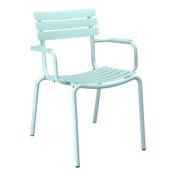 Chaise d'extérieur en aluminium bleu givré avec accoudoirs 59x63x82cm Alua - Houe