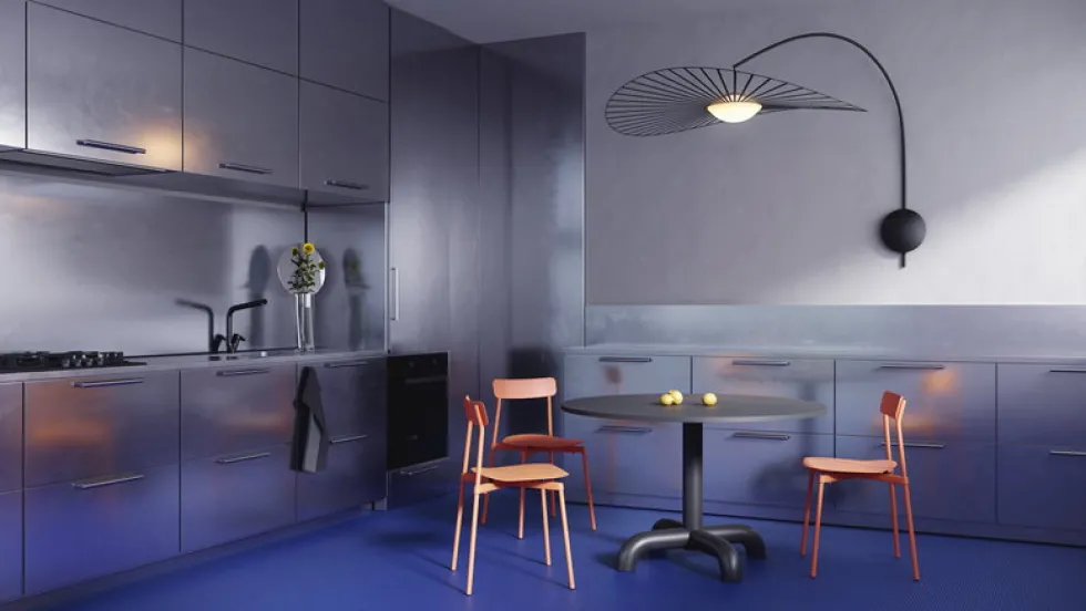 Chaise d'extérieur en aluminium bleu océan Fromme - Petite friture