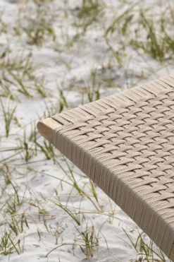 Chaise d'extérieur en teck non traité et assise sesame 76cm Cuba Chair - Carl Hansen & Søn
