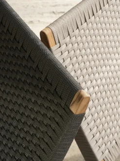 Chaise d'extérieur en teck non traité et assise sesame 76cm Cuba Chair - Carl Hansen & Søn