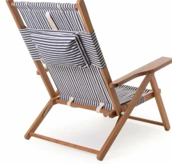 Chaise d'extérieur à rayures bleues et blanches Tommy - Business & Pleasure