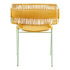 Chaise en acier avec accoudoirs jaune Cielo - Ames