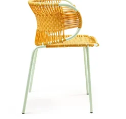 Chaise en acier avec accoudoirs jaune Cielo - Ames