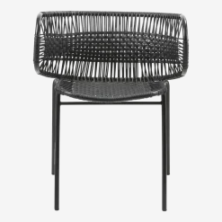 Chaise en acier avec accoudoirs noir Cielo - Ames