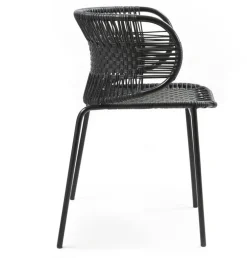 Chaise en acier avec accoudoirs noir Cielo - Ames