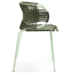 Chaise en acier avec accoudoirs vert Cielo - Ames
