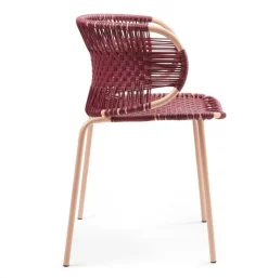 Chaise en acier avec accoudoirs violet Cielo - Ames