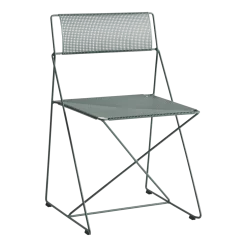 Chaise en acier avec revêtement en poudre gris-vert 50x45x77cm X-line - Hay