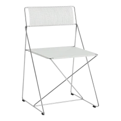 Chaise en acier chromé avec revêtement en poudre blanche 50x45x77cm X-line - Hay