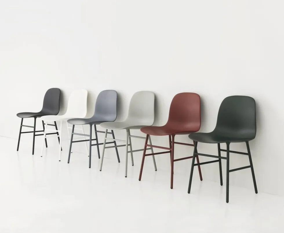 Chaise en acier et pp rouge Form - Normann Copenhagen