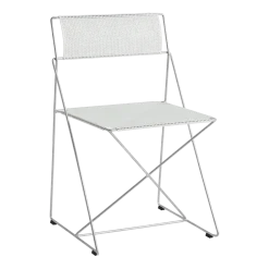 Chaise en acier galvanisé avec revêtement en poudre blanc craie 50x45x77cm X-line - Hay