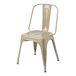 Chaise en acier gris beige AC - Tolix