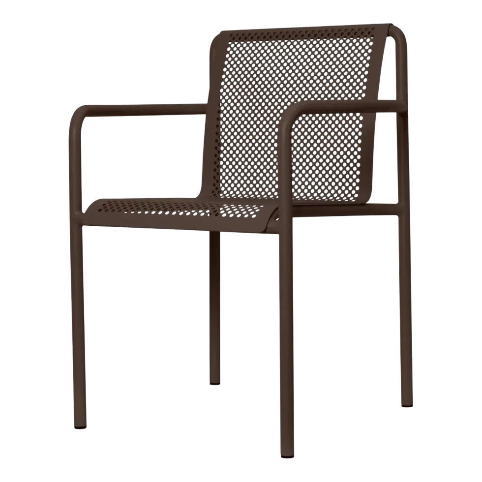Chaise en acier marron avec accoudoirs 80x60cm Dapple - Ferm living