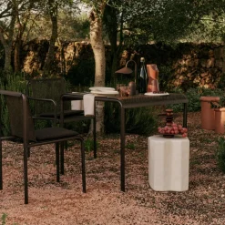 Chaise en acier marron avec accoudoirs 80x60cm Dapple - Ferm living