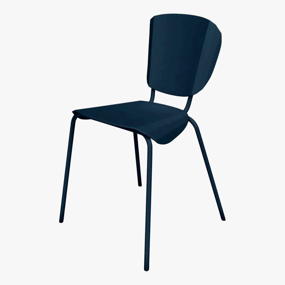 Chaise en acier mat denim Batchair - Matière Grise