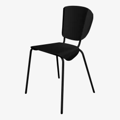 Chaise en acier mat noir Batchair - Matière Grise