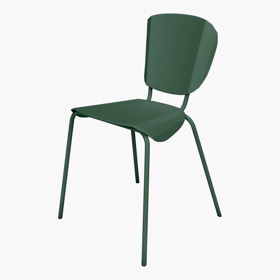 Chaise en acier mat olive Batchair - Matière Grise