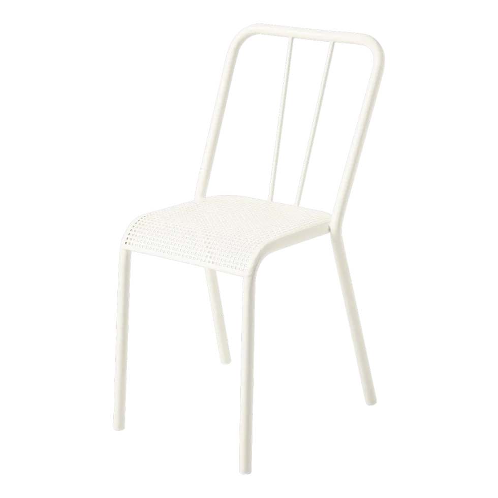 Chaise en acier tressé blanc perlé T37 - Tolix