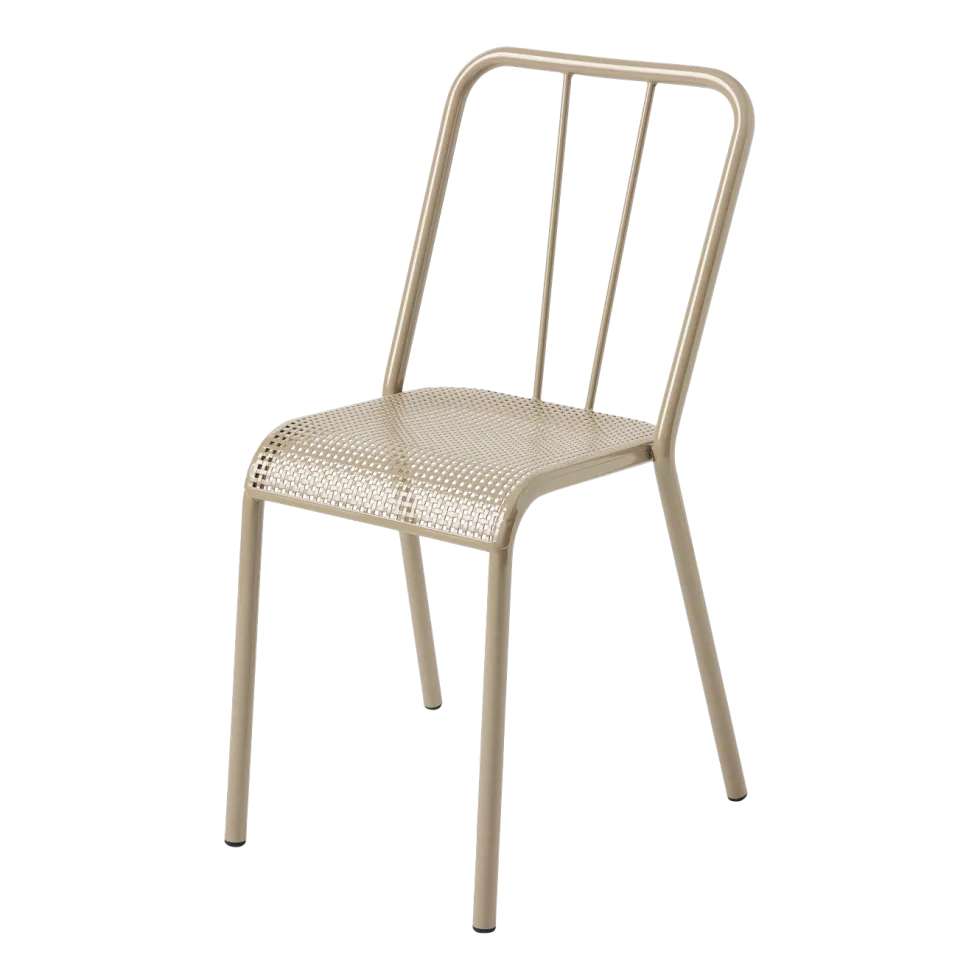 Chaise en acier tressé gris beige T37 - Tolix