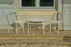 Chaise en acier tressé vert jonc T37 - Tolix