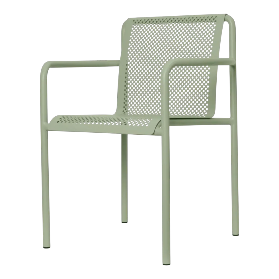 Chaise en acier vert pâle avec accoudoirs 80x60cm Dapple - Ferm living