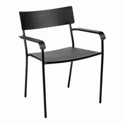 Chaise en aluminium avec accoudoirs noir August - Serax