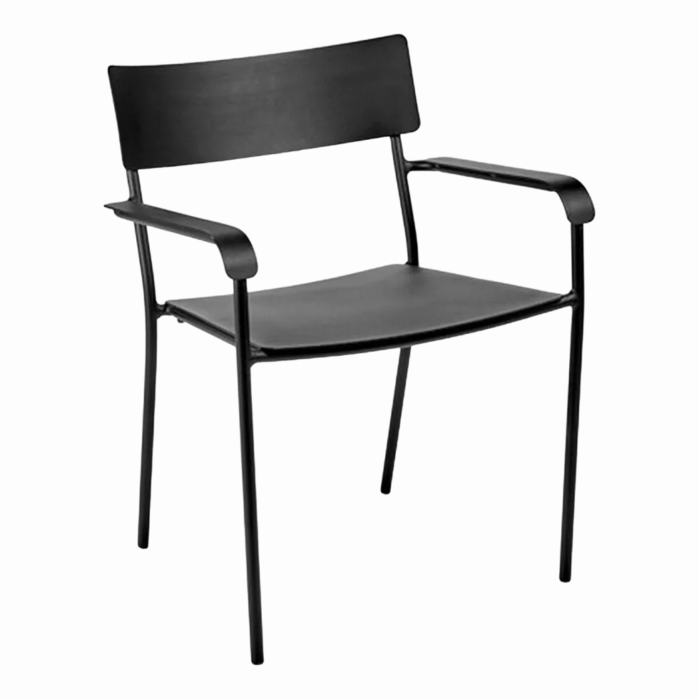 Chaise en aluminium avec accoudoirs noir August - Serax
