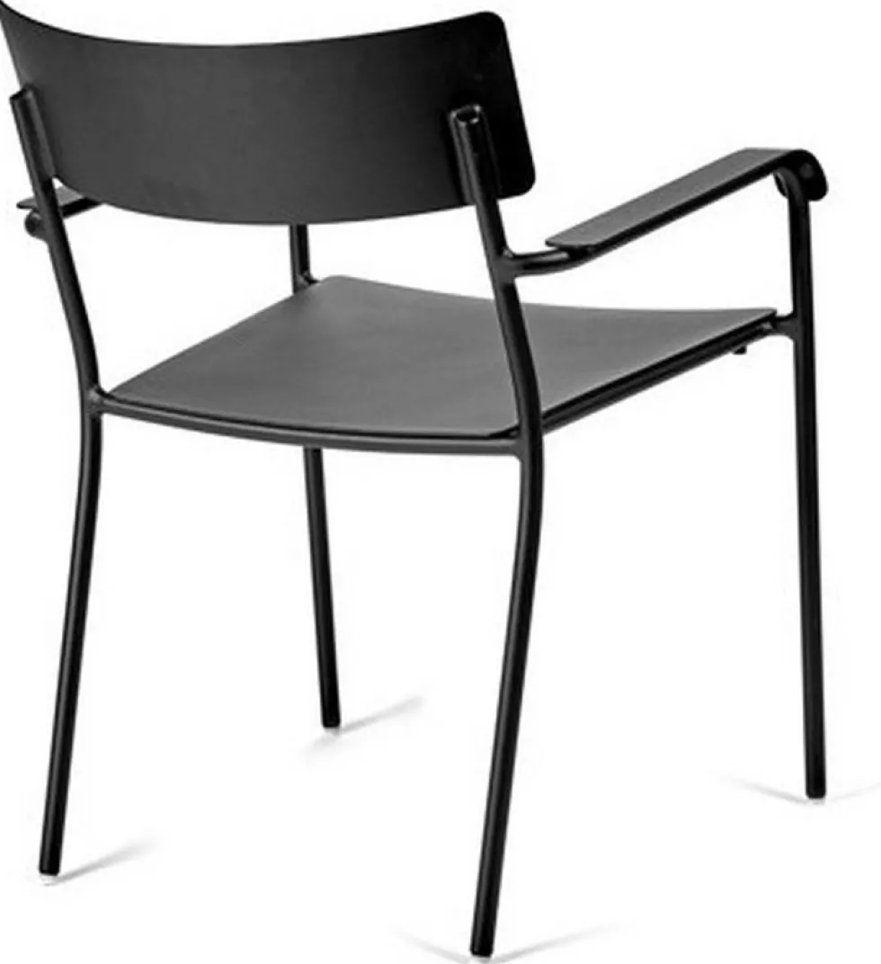 Chaise en aluminium avec accoudoirs noir August - Serax