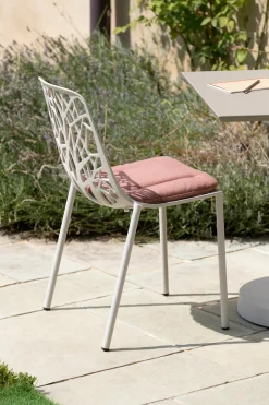 Chaise en aluminium blanc crème 53 x 48 cm Forest - Fast Spa