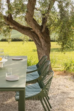 Chaise en aluminium blanc crème 51 x 51 cm Niwa - Fast Spa