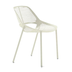 Chaise en aluminium blanc crème 51 x 51 cm Niwa - Fast Spa